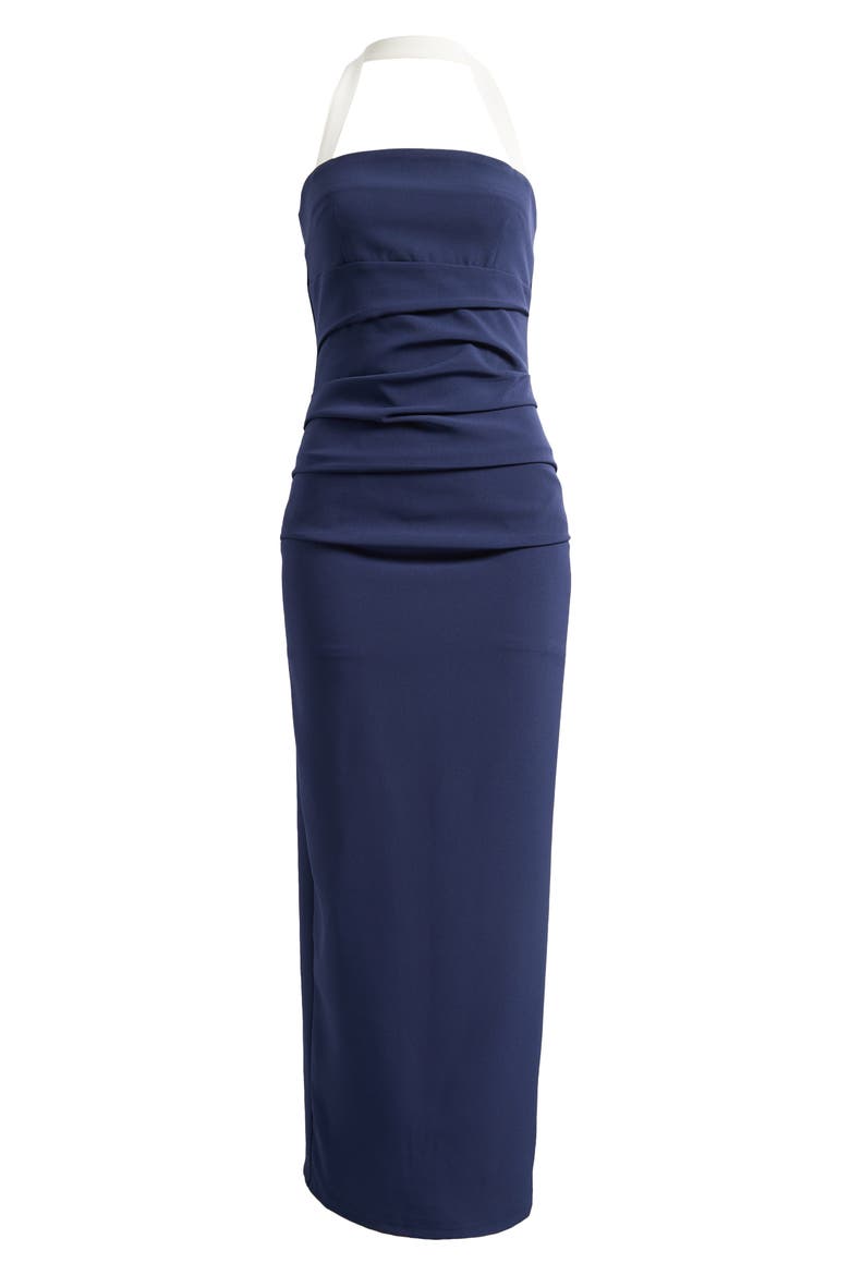 1999 Halter Maxi Dress, Alternate, color, NAVY