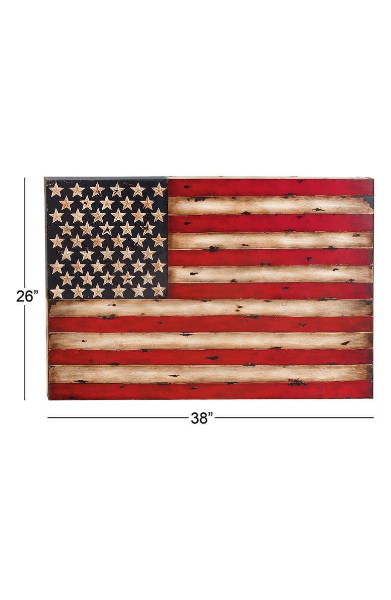 SONOMA SAGE HOME Red Metal Indoor & Outdoor American Flag Wall Decor, Alternate, color, Red