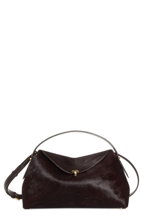 T-Lock Genuine Calf Hair Top Handle Bag
