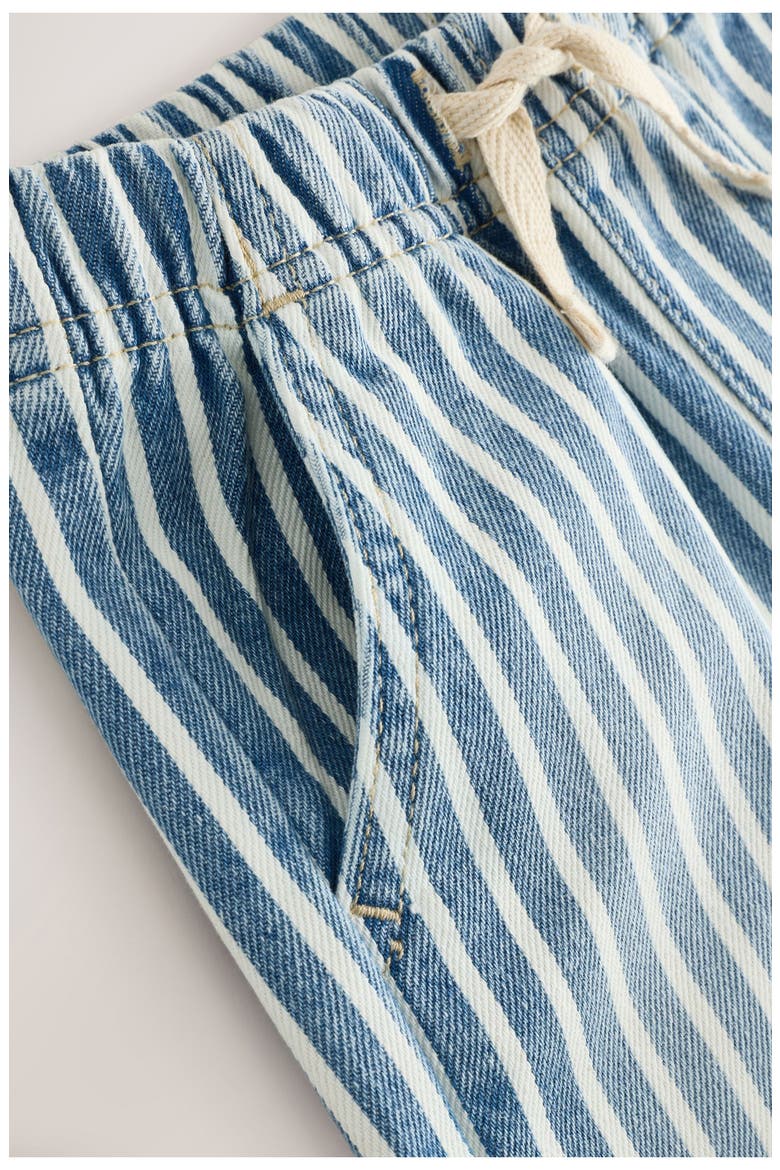 Kids' Stripe Cotton Denim Drawstring Shorts, Alternate, color, MULTI