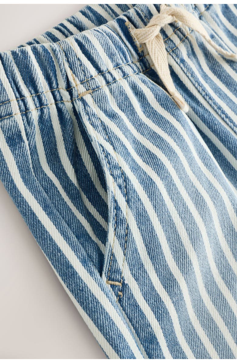 NEXT Kids' Stripe Cotton Denim Drawstring Shorts, Alternate, color, Multi