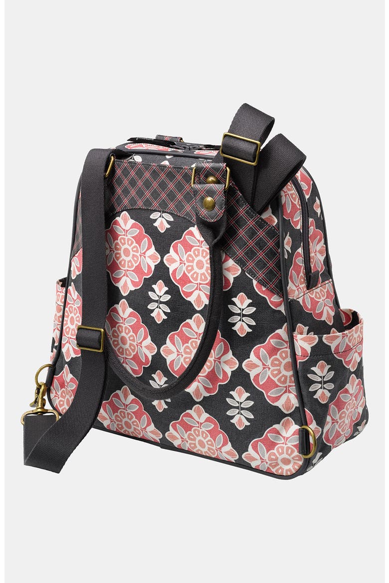'Sashay Satchel' Organic Cotton Diaper Bag, Alternate, color, BLOOMING BEGONIA
