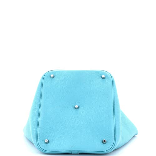 Pre-owned Hermes Hermes Picotin Lock Bag Clemence Gm In Blue