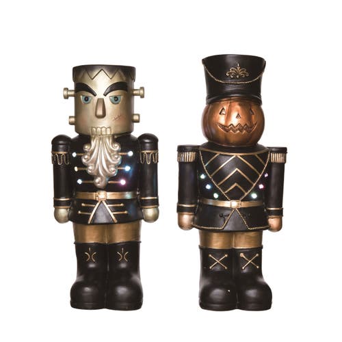 Transpac Light Up Halloween Nutcracker Multicolored Tabletop Decor