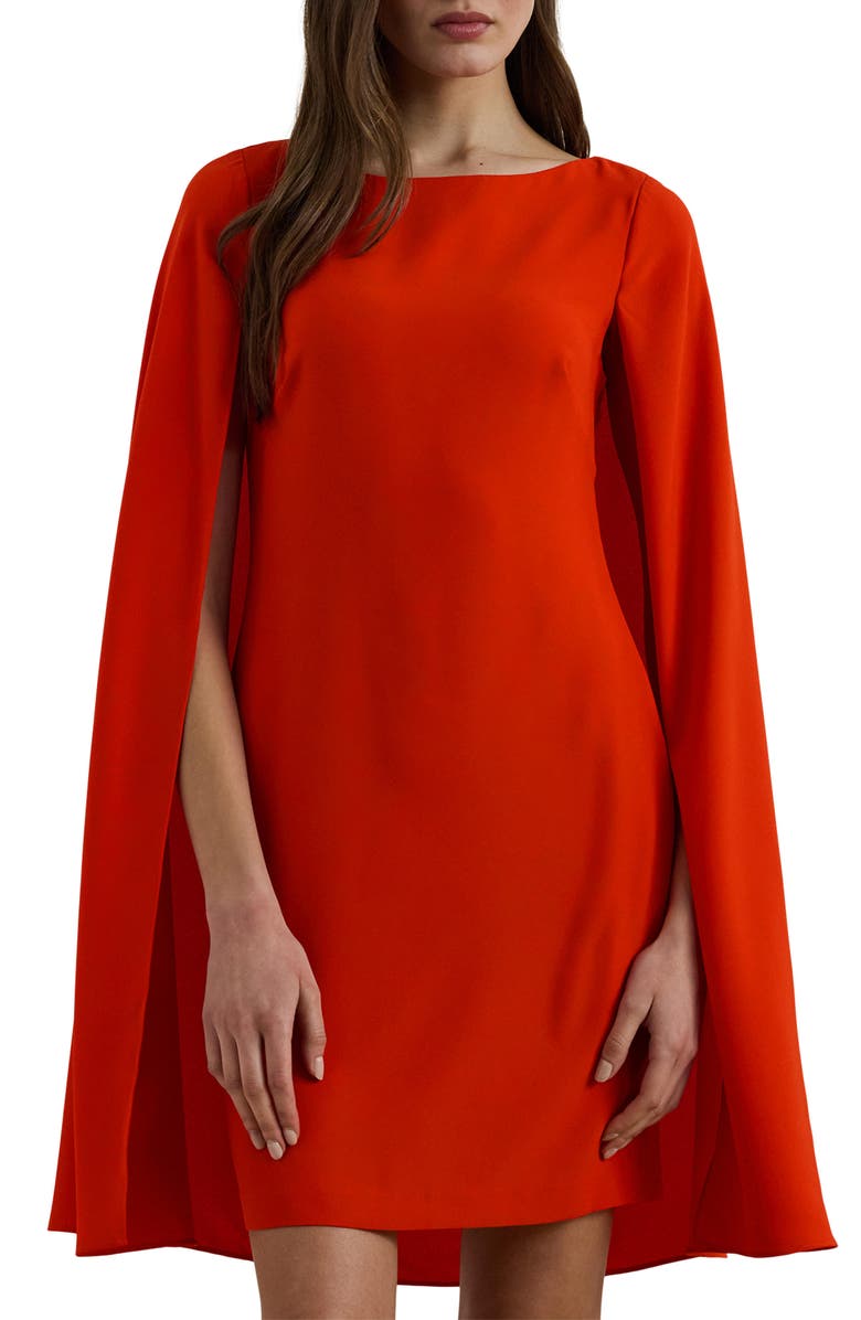 Lauren Ralph Lauren Capelet Georgette Cocktail Dress, Alternate, color,