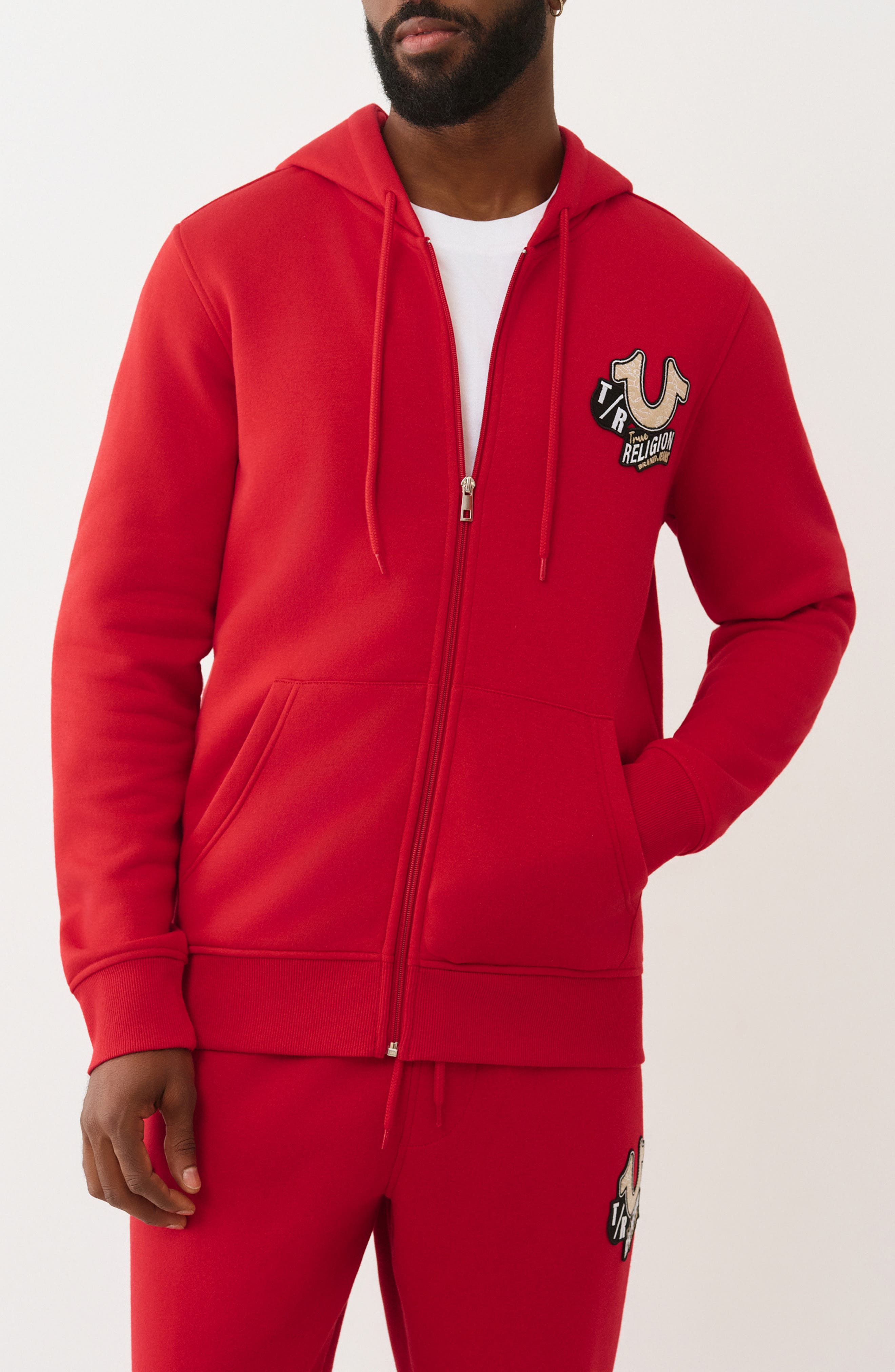 Embroidered Patch Zip Hoodie - image 3