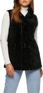 GORSKI Genuine Shearling Hooded Vest Reversible To Taffeta