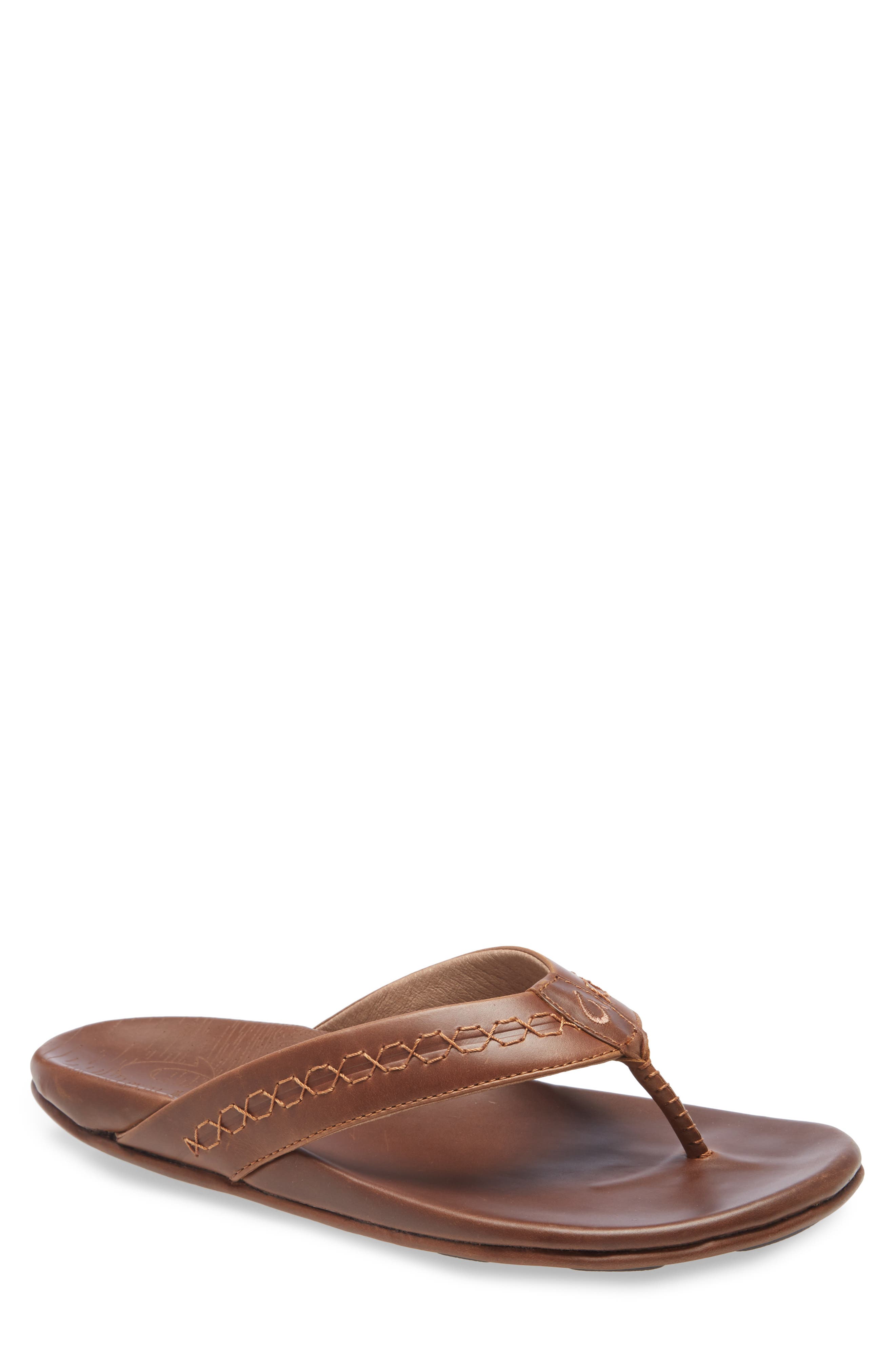 Honolii Flip Flop, Main, color, TOFFEE LEATHER