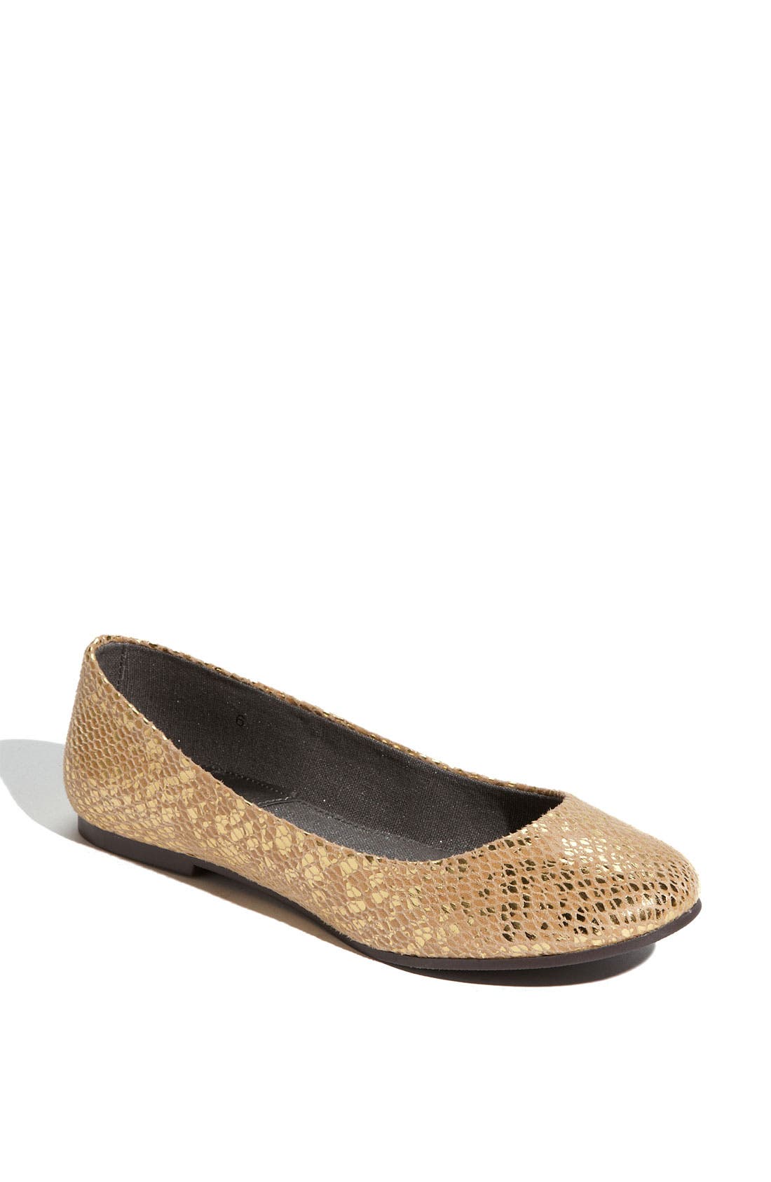 'Limousine' Metallic Flat, Main, color, GOLD METALLIC