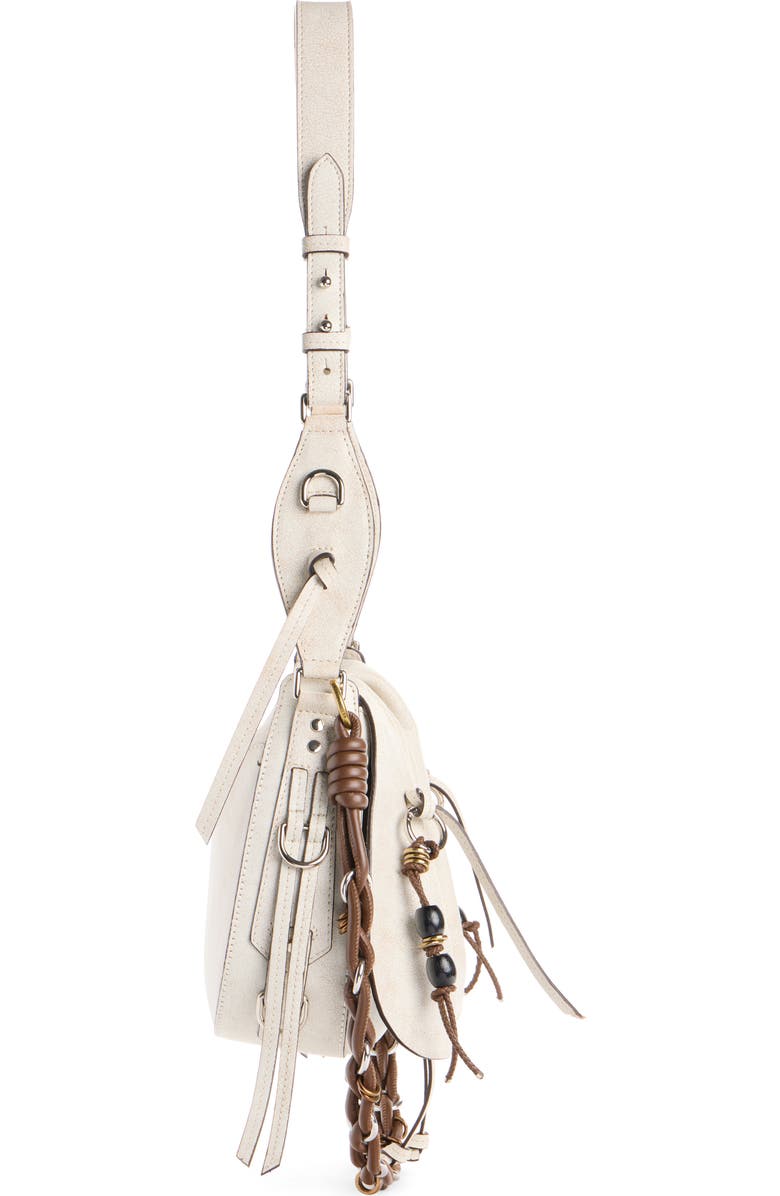 Isabel Marant Bolton Washed Leather Shoulder Bag, Alternate, color, Chalk