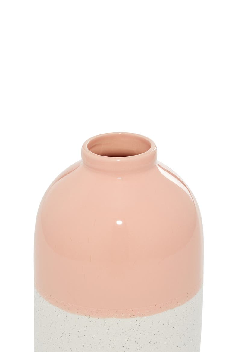 Ceramic Vase with Pink Top, Alternate, color, PINK