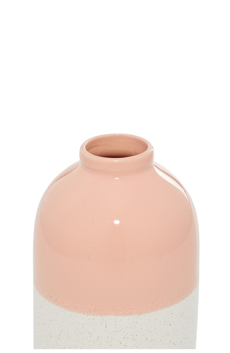 GINGER BIRCH STUDIO Ceramic Vase with Pink Top, Alternate, color, Pink