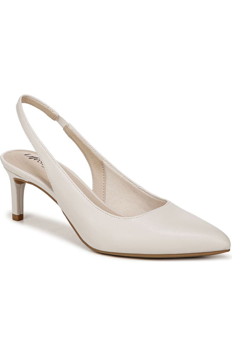 LifeStride Annalise Slingback Pointed Toe Pump - Wide Width Available, Main, color, Bone