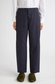 Marni Elastic Waist Wool Straight Leg Trousers