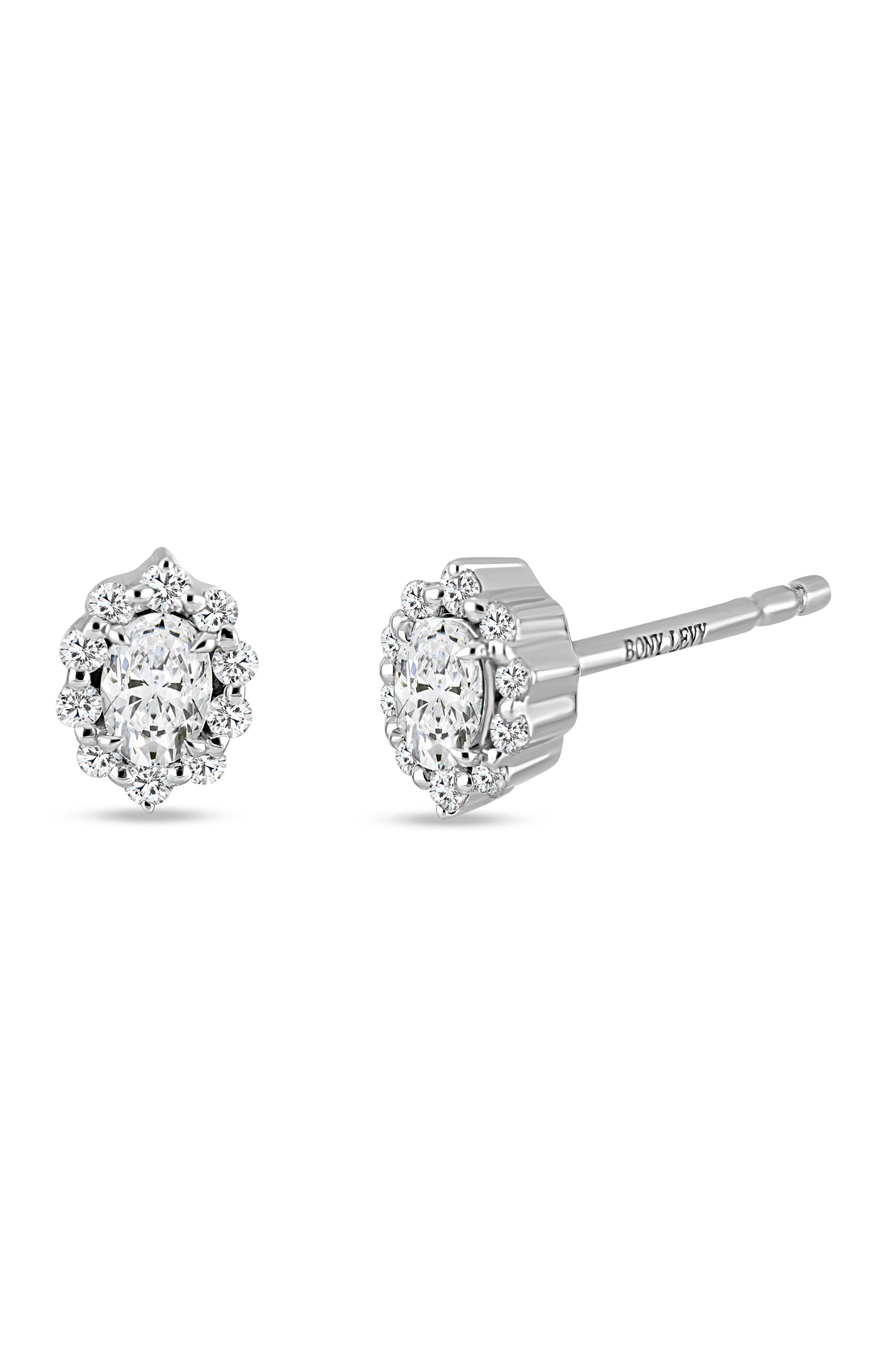 Bony Levy Rita 18K White Gold Diamond Halo Stud Earrings