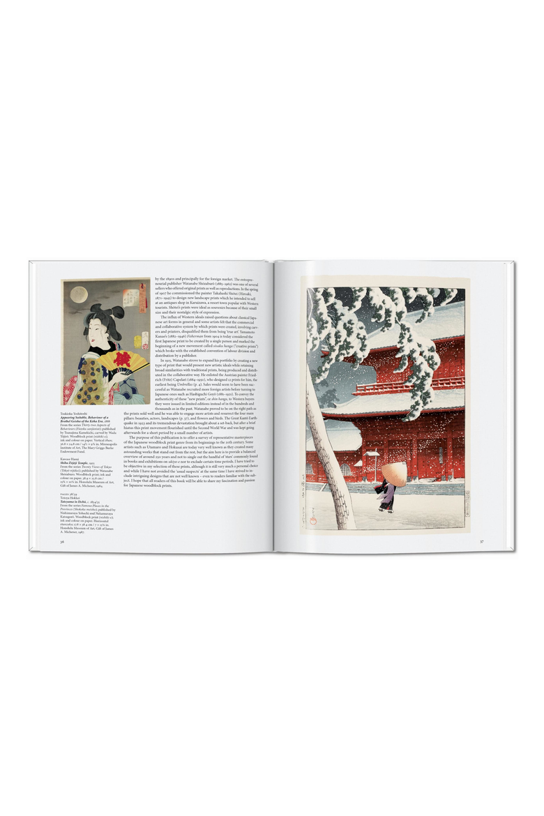 Japanese Woodblock Prints Book, Alternate, color, White