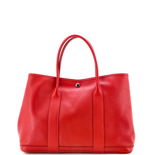Pre-owned Hermes Hermes Garden Party Tote Leather 36 In Red
