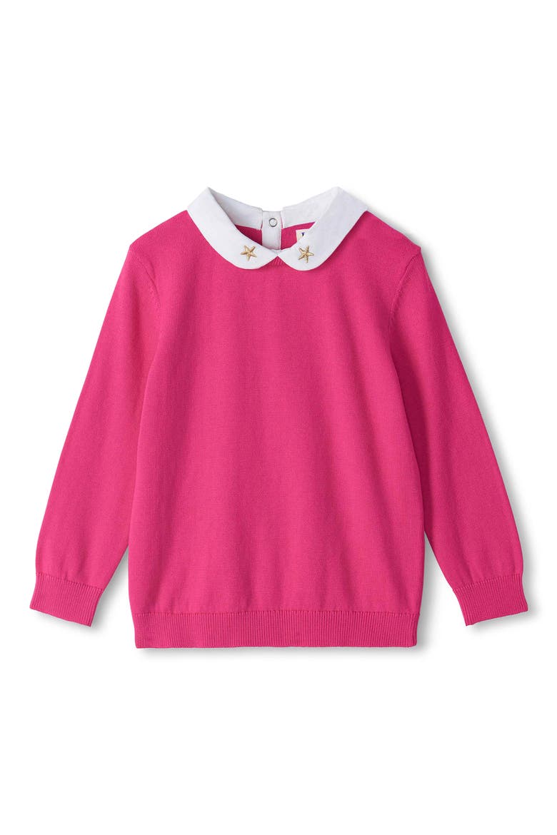 Kids' Peter Pan Collar Sweater, Main, color, PINK YARROW