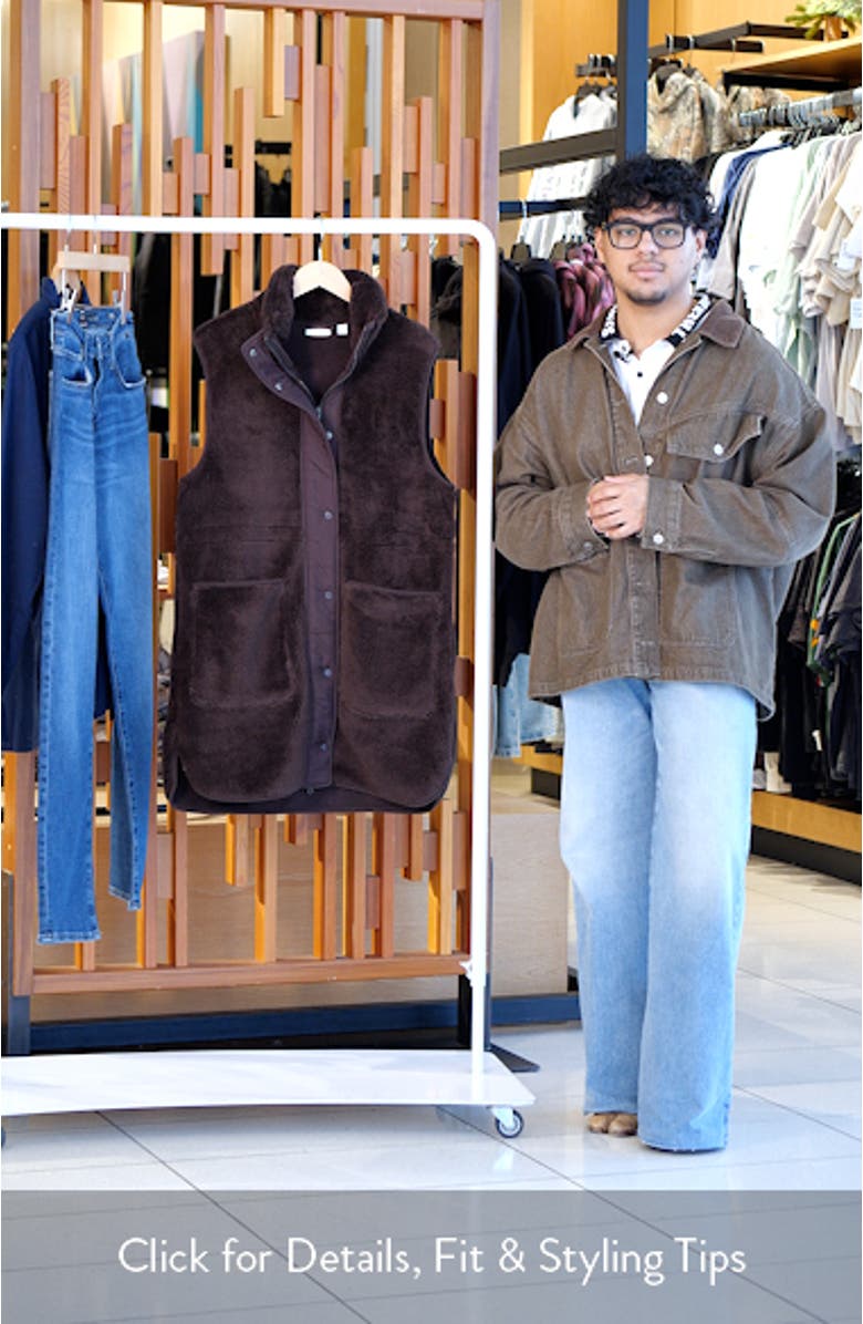 Longline Faux Shearling Vest, sales video thumbnail