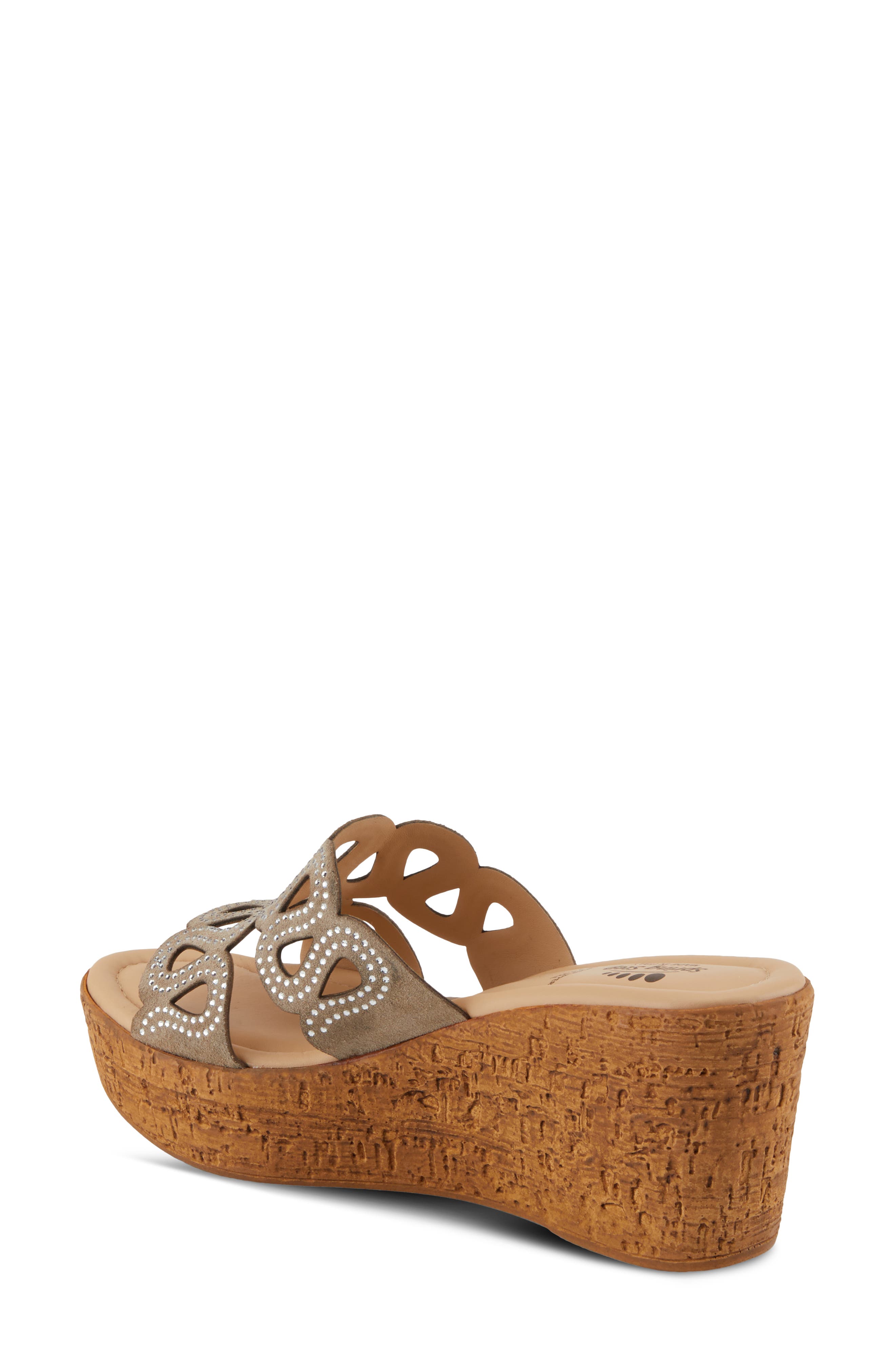Spring Step Steamy Crystal Embellished Wedge Sandal, Alternate, color, 