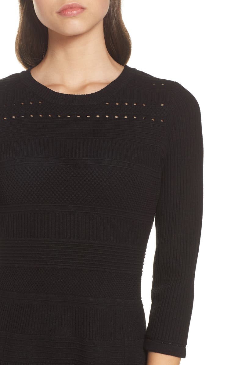 Eliza J Fit & Flare Sweater Dress, Alternate, color, 