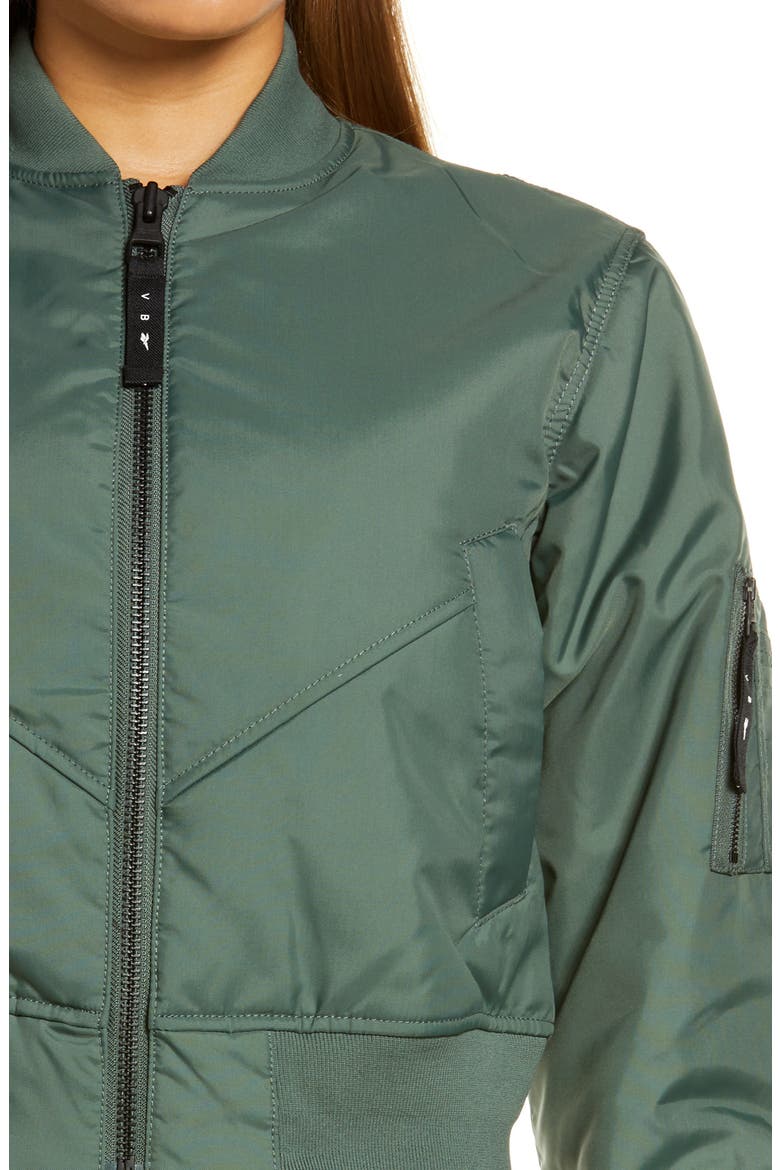 Full Zip Bomber Jacket, Alternate, color, CHALKGRN