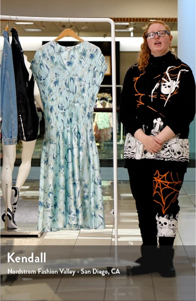 Floral Crushed Satin Dress, sales video thumbnail