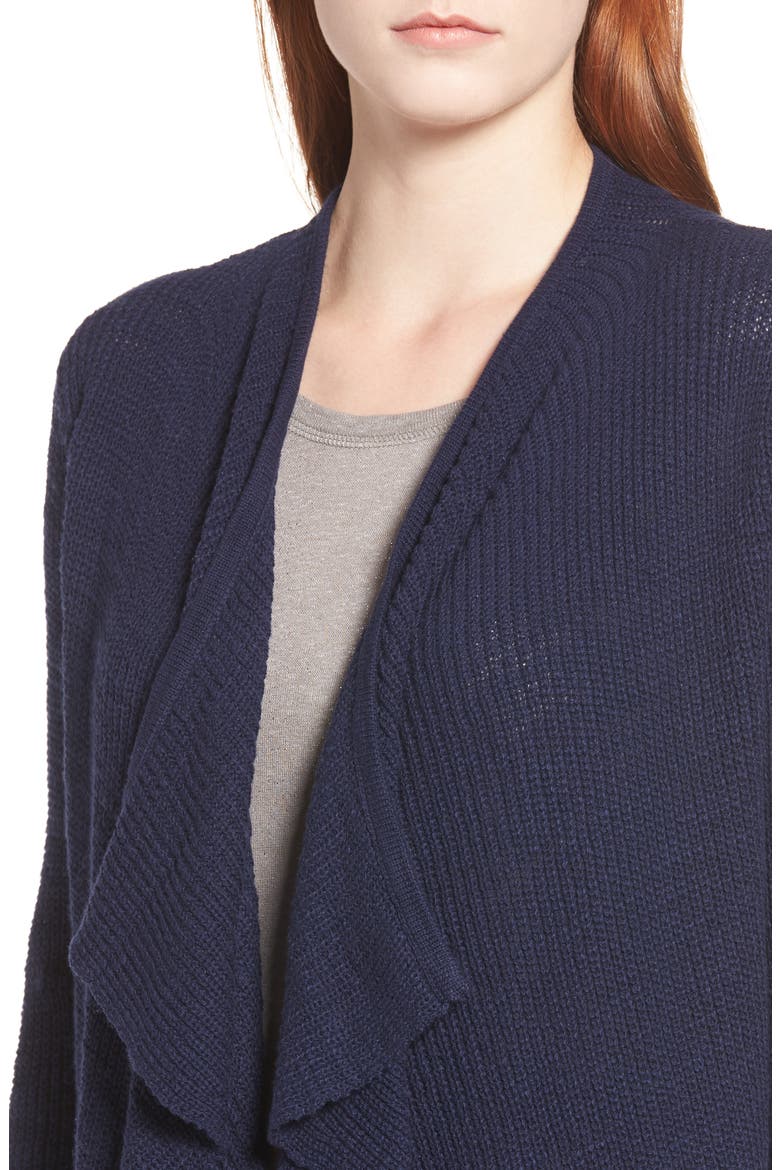 Drape Collar Cardigan, Alternate, color, NAVY PEACOAT