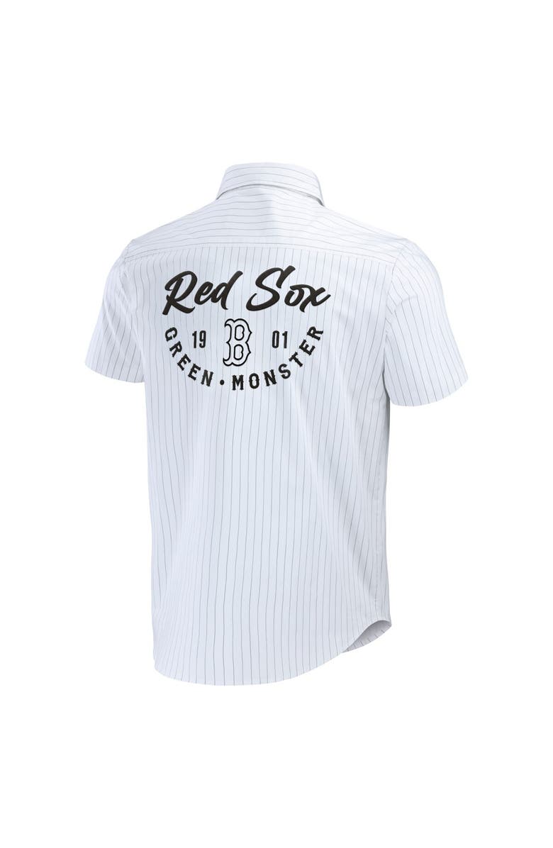 Darius Rucker Collection by Fanatics Men's Darius Rucker Collection by Fanatics White Boston Red Sox Pin Stripe Short Sleeve Button-Up Shirt, Alternate, color, White