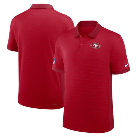 Men's Nike Scarlet San Francisco 49ers Sideline Victory Stripe Performance Polo