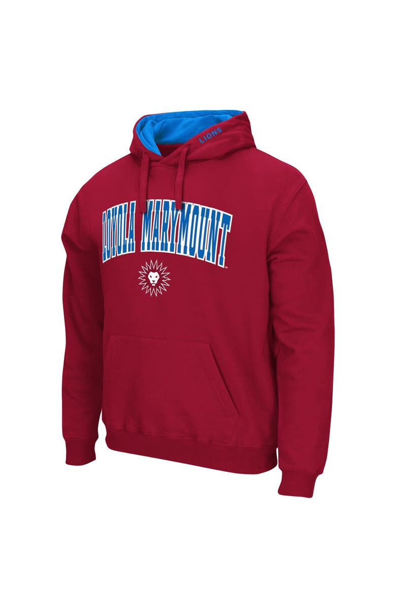 COLOSSEUM Men's Colosseum Crimson Loyola Marymount Lions Arch and Logo Pullover Hoodie, Alternate, color, Crimson