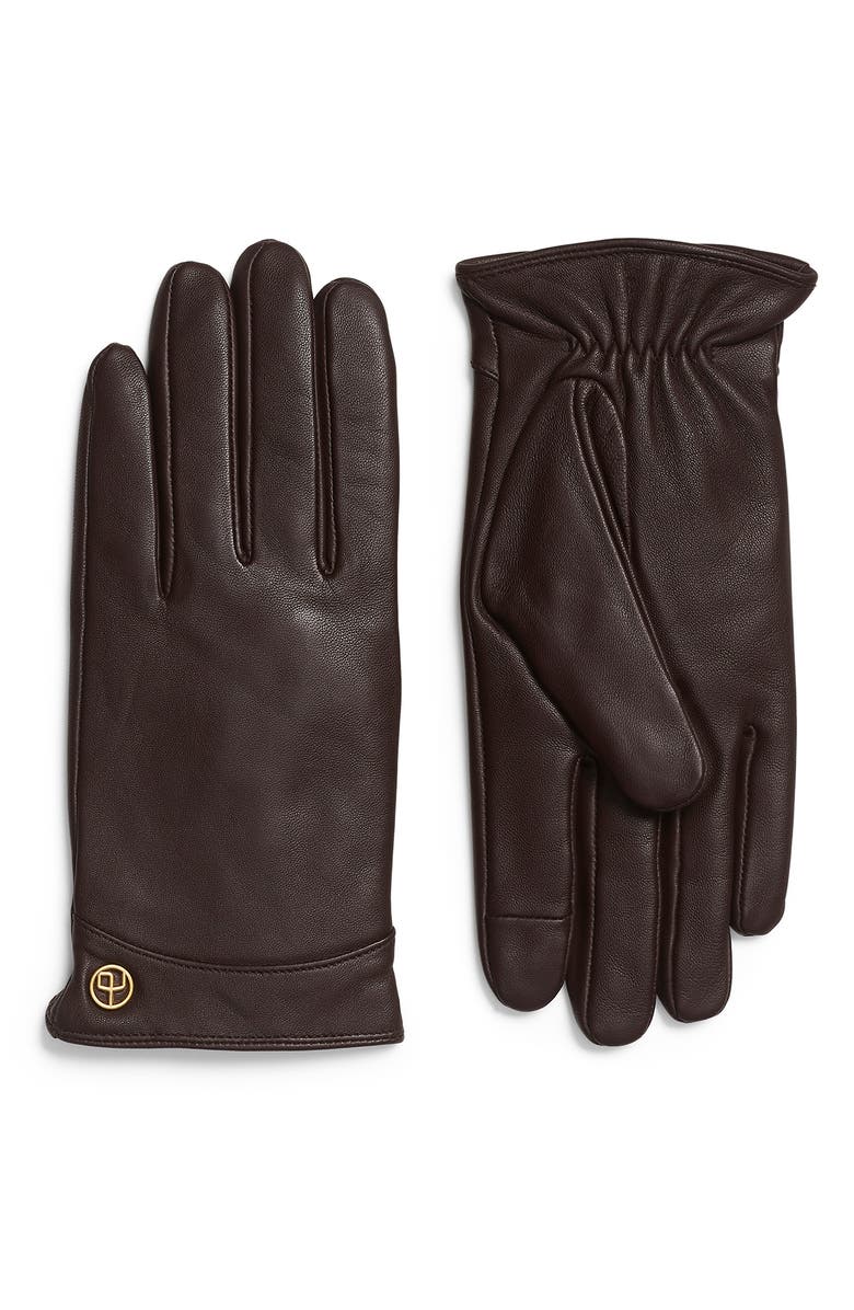 rag & bone Joni Cashmere Lined Leather Gloves, Main, color, Dark Espresso