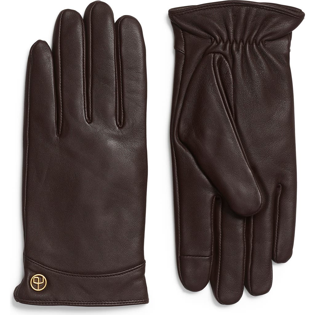 Rag & Bone Joni Cashmere Lined Leather Gloves In Brown