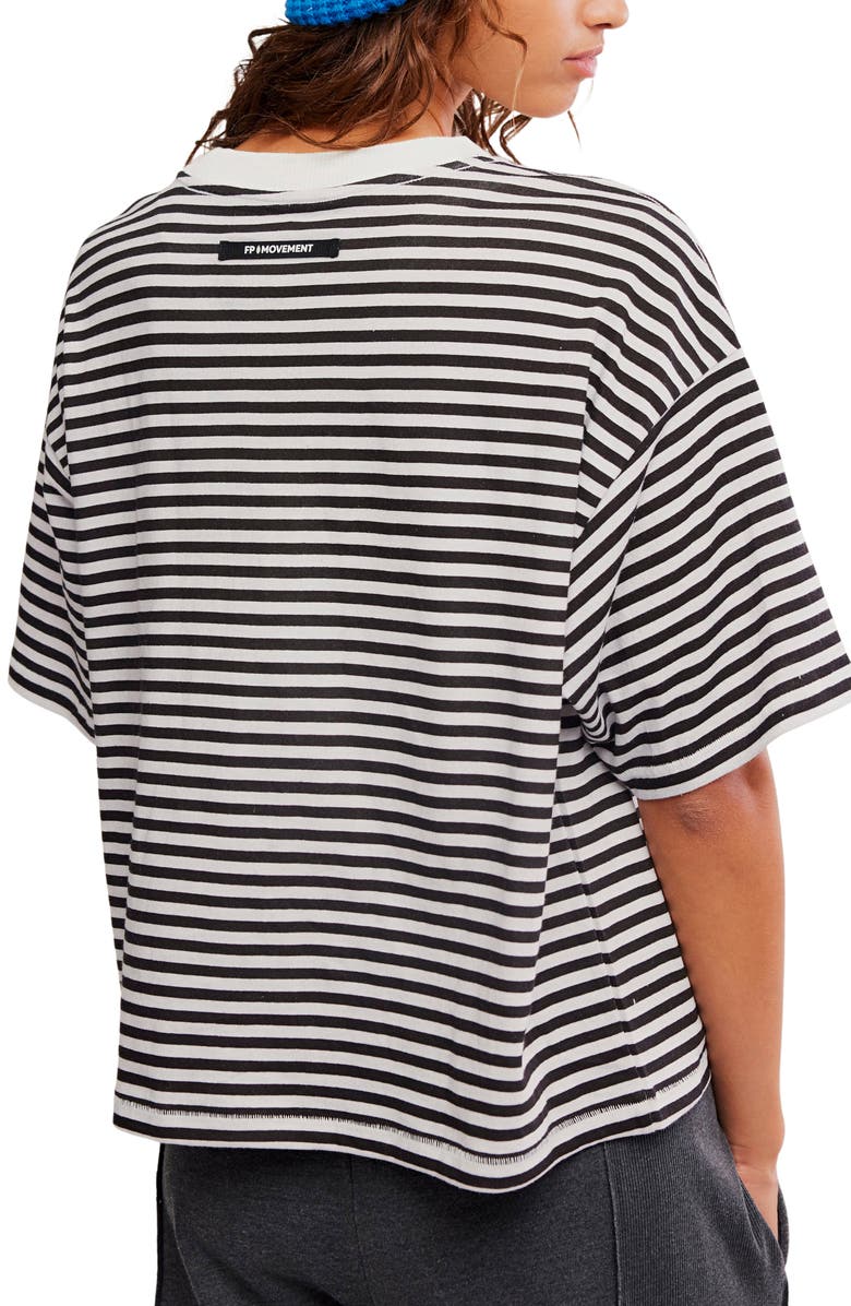 Free People Stripe Relaxed Fit Cotton T-Shirt, Alternate, color, Court Stripe Black White