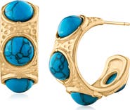 JARDIN Reconstructed Turquoise Inlay Hoop Earrings