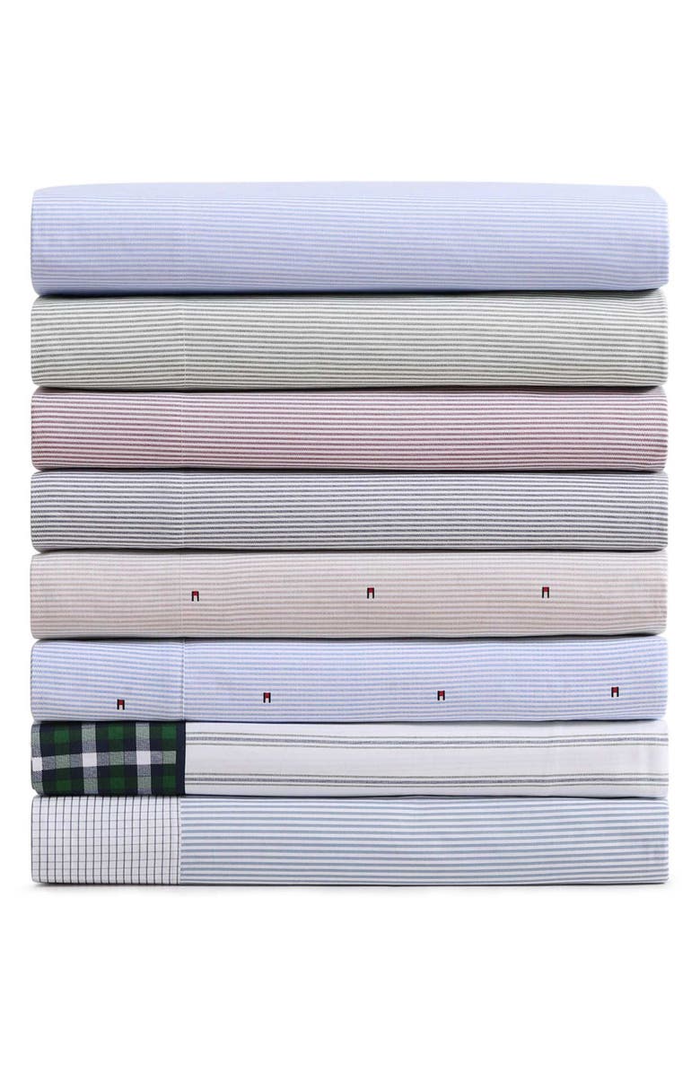 Tommy Hilfiger Ithaca Flag Stripe Cotton Percale Sheet Set, Alternate, color, Dusty Beige