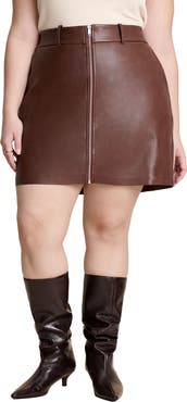 ELOQUII Faux Leather Mini Skirt
