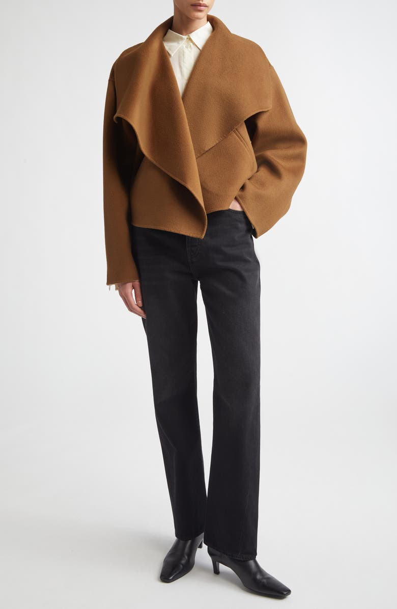 TOTEME Signature Double Face Wool Jacket, Alternate, color, Tobacco