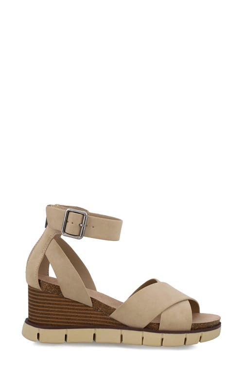 Mia Lalida Ankle Strap Wedge Sandal In Sand