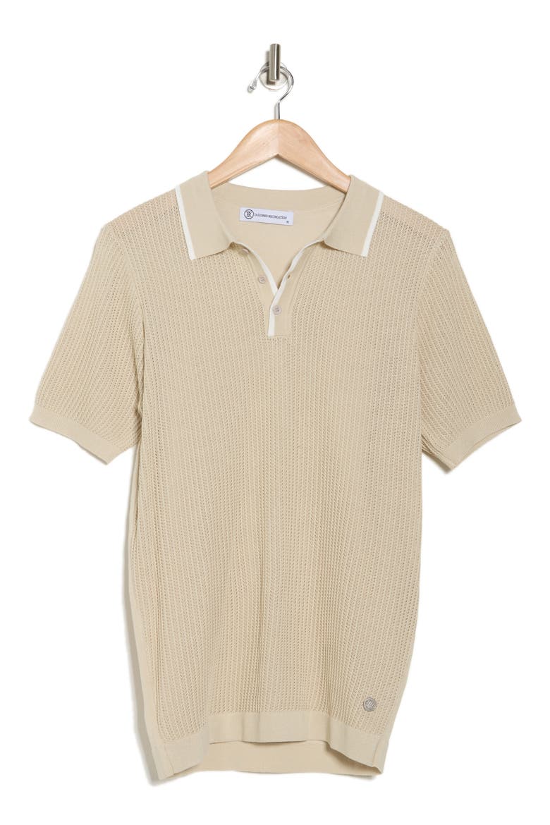 Johnny Collar Sweater Knit Polo, Alternate, color, TAN MELANGE