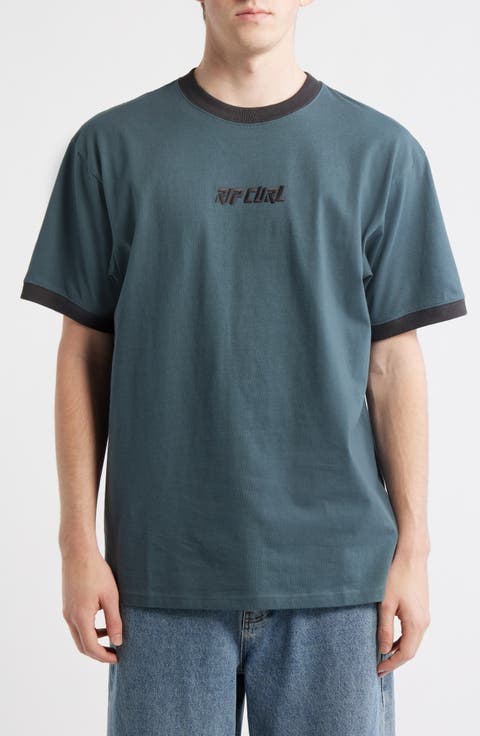 Liquid Trips Embroidered Ringer T-Shirt