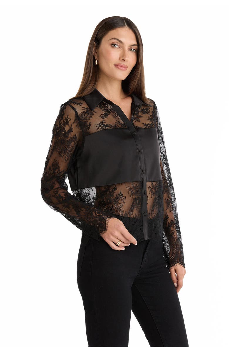 The Noli Shop Vienna Lace Blouse, Alternate, color, Black
