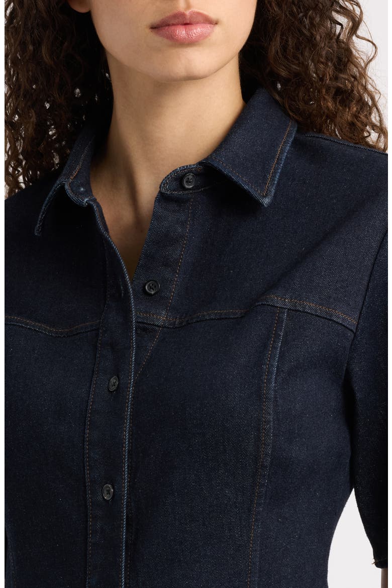 Lenna Denim Shirt Dress, Alternate, color, DARK RINSE