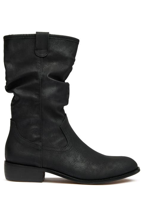 Vegan Prune Mid Calf Boots