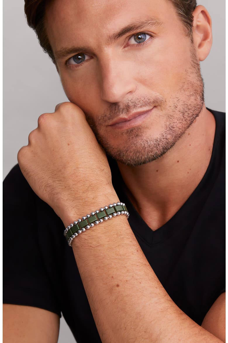 Men's Anthem Ceramic Link Bracelet, Alternate, color, GREEN