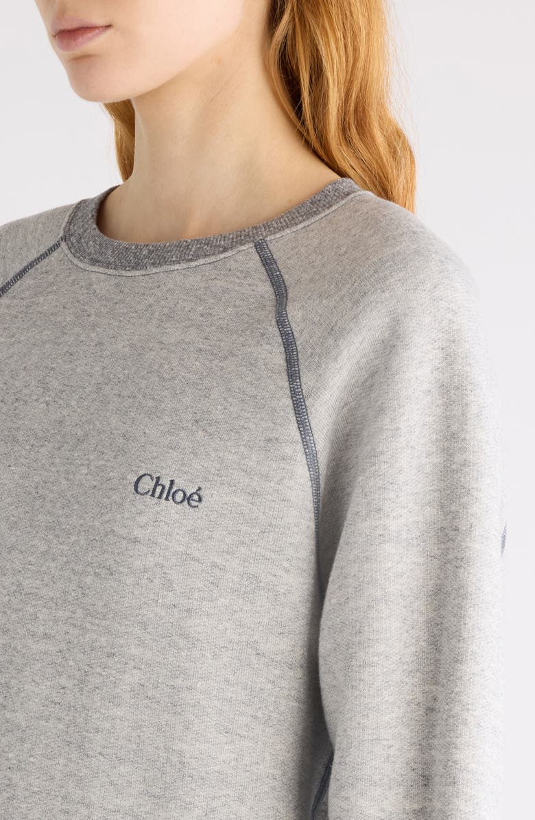 Chloé Logo Embroidered Fleece Sweatshirt, Alternate, color,