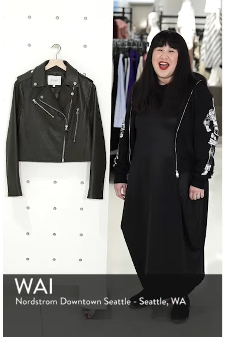 Asymmetrical Zip Leather Moto Jacket video