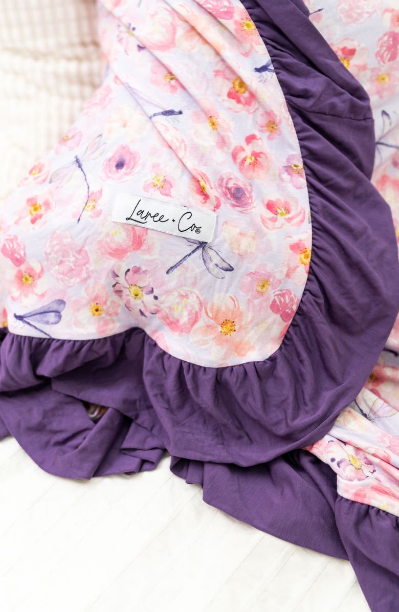 Laree + Co Elmerial Ruffle Toddler Blanket, Alternate, color, Purple