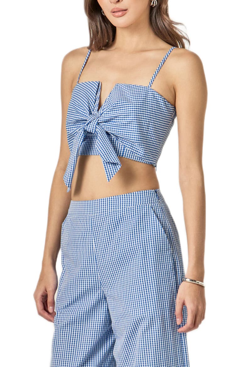 Check Tied Crop Tank, Main, color, BLUE