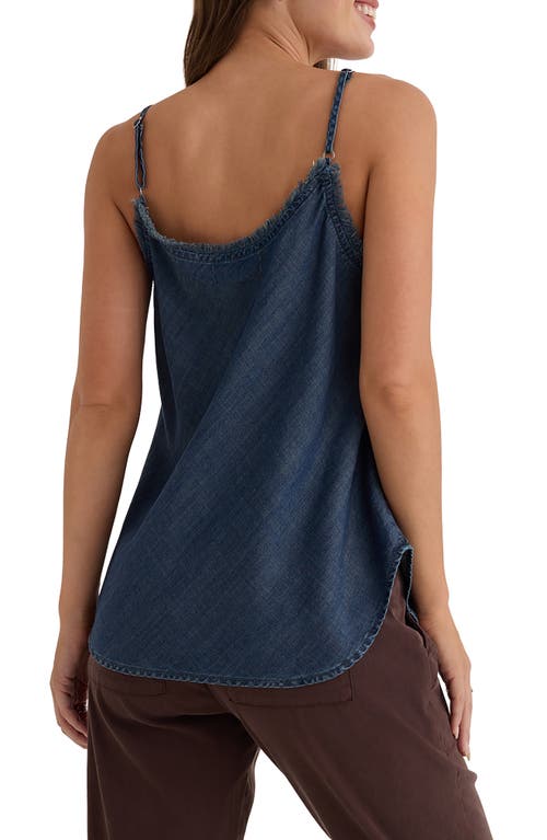 Bella Dahl Frayed Chambray Camisole In Blue
